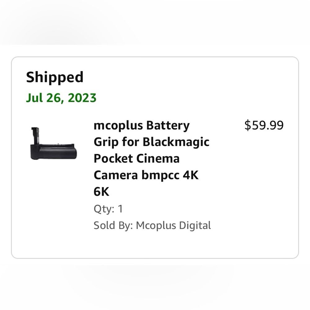 Mcoplus Battery Grip 4 Blackmagic Pocket Cinema Camera bmpcc 4K 6K CameraPocket - Picture 7 of 16